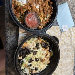 Diego's Burrito Factory - Chicken burrito bowl and a Al Pastor burrito bowl