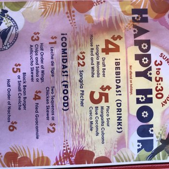 Cafe Cusco - Happy hour menu - May 2023 - Peruvian Near Me - Springfield, Missouri Cafe Cusco - Happy hour menu - May 2023 - Peruvian Near Me - Springfield, Missouri