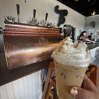 Tipsy Beans Cafe - Iced Cocoa butter latte - Bars Near Me - Williamsburg, Virginia