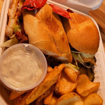 Chowder Bowl - Oyster po'boy and fries. - Seafood Near Me - Newport, Oregon