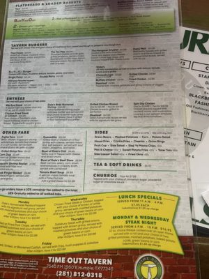 Menu photo 2 Time Out Tavern Humble, TX