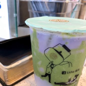 Li Cha Tea - Taro matcha marble milk tea - Bubble Tea Near Me - Walnut Creek, California
