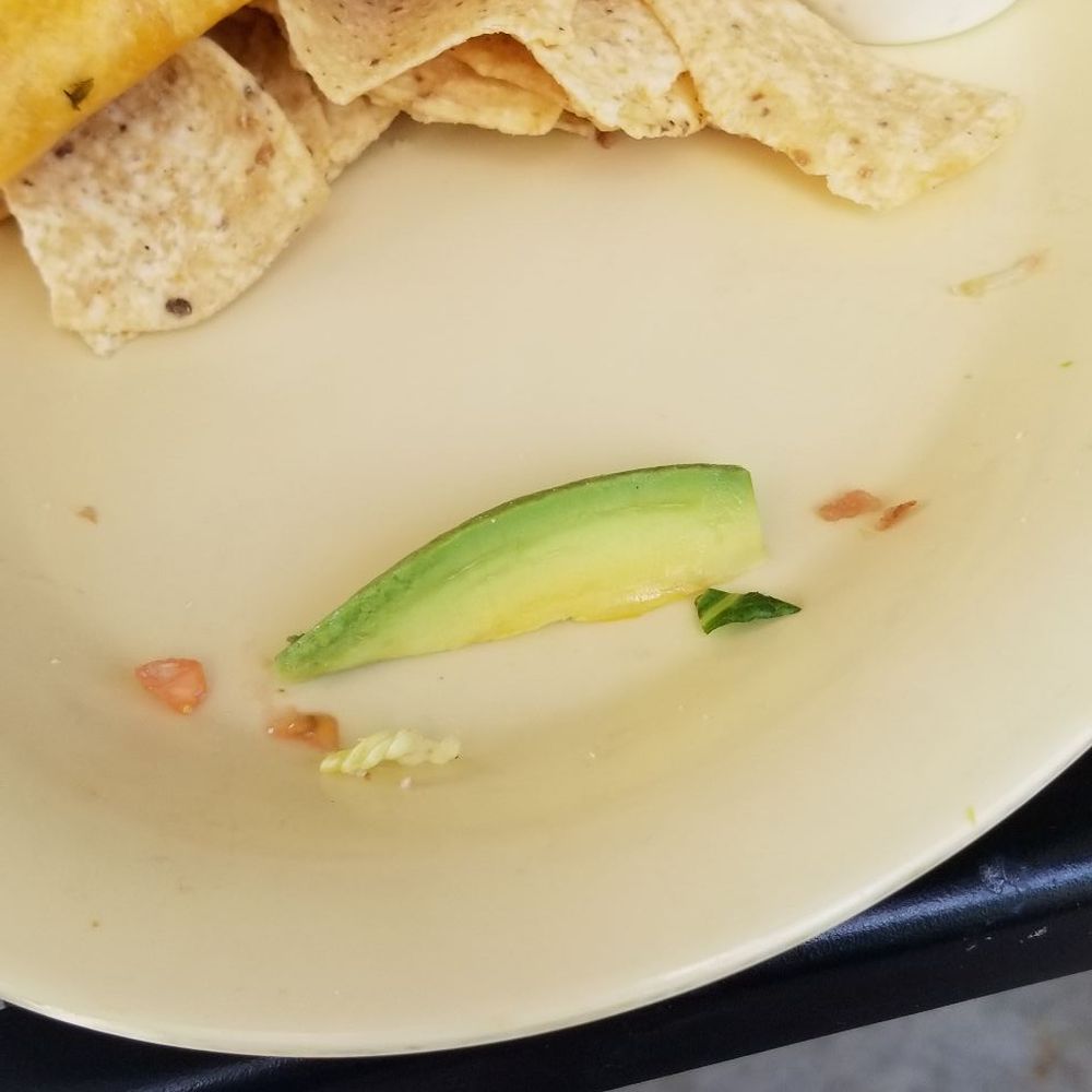 When this is the lone piece of avocado in your wrap that is supposed to have avocado...