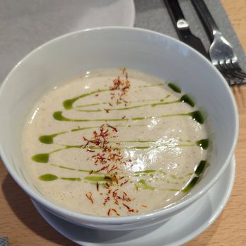 The Dog and Bear - The sunchoke bisque is unbelievably delicious, but take note: your gut may not love you for eating it. - Pizza Near Me - Tahoma, California