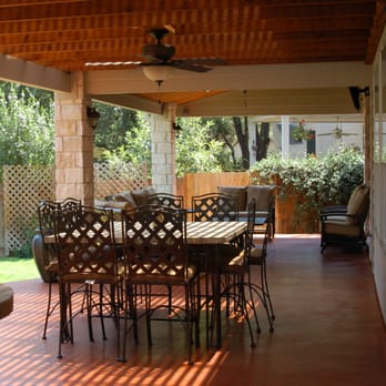 Austin Outdoor Living Group - Here's a view of the dining & sitting area from the kitchen on our finished patio. Highly recommend the Polygal on the pergola! - General Contractors Near Me - Cedar Park, Texas Austin Outdoor Living Group - Here's a view of the dining & sitting area from the kitchen on our finished patio. Highly recommend the Polygal on the pergola! - General Contractors Near Me - Cedar Park, Texas