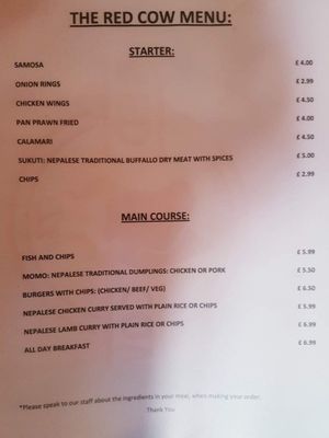 Menu photo 3 Red Cow Reading, RDG