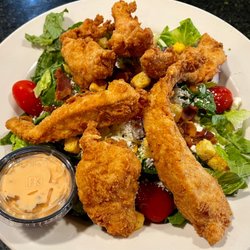 Chicken on the greens.