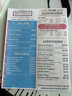 Menu photo 1 Slingerlands Station Pizza & Deli Slingerlands, NY Menu photo 1 Slingerlands Station Pizza & Deli Slingerlands, NY