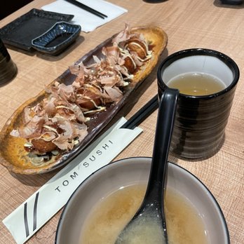 Tom Sushi - Miso soup  & appetizer - Sushi Bars Near Me - Vancouver, British Columbia