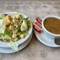 Nicely's - Soup and salad that came with the fried chicken meal (07/2025)