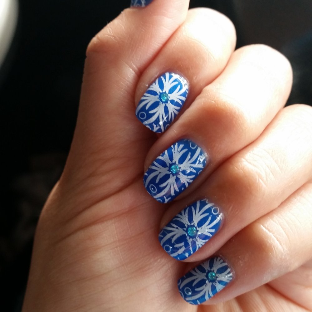 Nail Care - My new fresh mani. First time getting stamp design. Nails by Tia. LOVE! - Nail Salons Near Me - Plano, Texas Nail Care - My new fresh mani. First time getting stamp design. Nails by Tia. LOVE! - Nail Salons Near Me - Plano, Texas