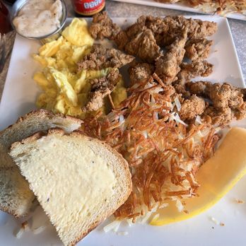 Harley's Old Thyme Cafe - Special Steak fingers and eggs Hash Browns Potatoes and sourdough toast - Southern Near Me - Anchorage, Alaska