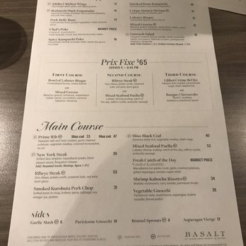 Basalt - Menu - New American Near Me - Honolulu, Hawaii