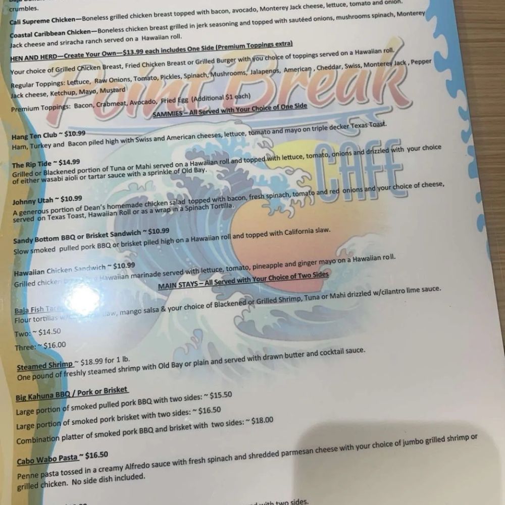 Point Break Cafe - Menu - American Near Me - Chesapeake, Virginia Point Break Cafe - Menu - American Near Me - Chesapeake, Virginia