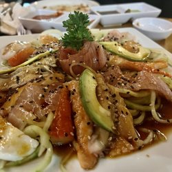 Perejil - ESPECIAL DE MARISCOS
Seafood of the day on a cucumber slices, Serrano chile slices a touch of lemon and serranito sauce.