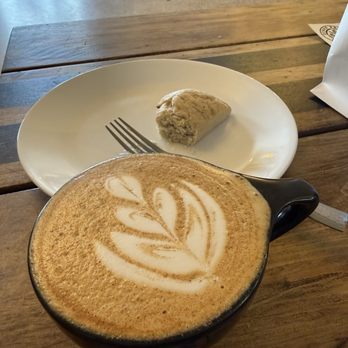 River Road Coffee and Popsicles - Vegan scone with honey latte - Coffee & Tea Near Me - Cocoa, Florida