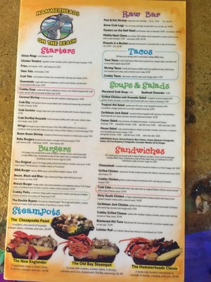 Menu photo 7 Hammerheads On the Beach Ocean City, MD