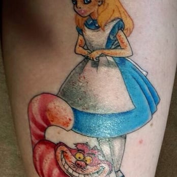 Pair-A-Dice Tattoo - My Alice in Wonderland and Cheshire Cat by Jesse. Fan-frickin-tastic! - Tattoo Near Me - Las Vegas, Nevada Pair-A-Dice Tattoo - My Alice in Wonderland and Cheshire Cat by Jesse. Fan-frickin-tastic! - Tattoo Near Me - Las Vegas, Nevada