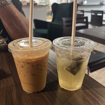 Peaberry Coffee House - Mango, green tea, vanilla cold brew. - Desserts Near Me - Placentia, California Peaberry Coffee House - Mango, green tea, vanilla cold brew. - Desserts Near Me - Placentia, California