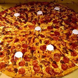 The Body Slammer 28" pizza pepperoni and spicy sausage The Body Slammer 28" pizza pepperoni and spicy sausage