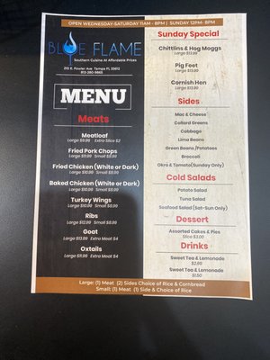 Menu photo 1 Blue Flame Tampa, FL Menu photo 1 Blue Flame Tampa, FL