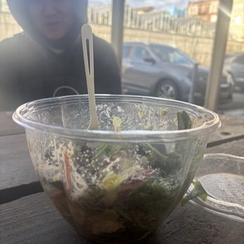 Mendocino Farms - This is my not so chicken salad I mixed it, but I didn't take a single bite. This is the terrible portion they gave me. - Salad Near Me - Berkeley, California