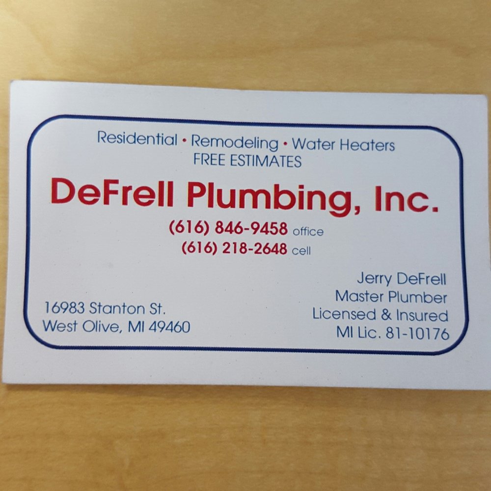 Defrell Plumbing - Plumbing Near Me - West Olive, Michigan