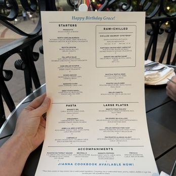 Jianna - Make a reservation with the event you're celebrating and they'll print a special menu! - Italian Near Me - Greenville, South Carolina