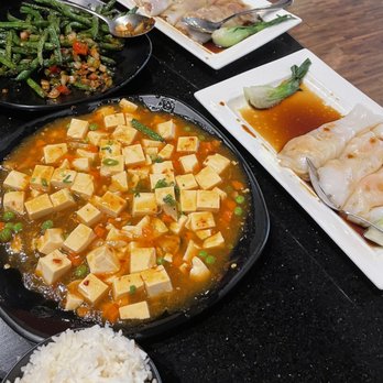 Dim Sum Factory - Mapo Ma Po Tofu Szechuan Green Beans, Shrimp Rice Noodle Roll, BBQ Pork Rice Noodle Roll - Dim Sum Near Me - Bellevue, Washington Dim Sum Factory - Mapo Ma Po Tofu Szechuan Green Beans, Shrimp Rice Noodle Roll, BBQ Pork Rice Noodle Roll - Dim Sum Near Me - Bellevue, Washington