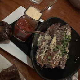 Steak fries with sauces Steak fries with sauces