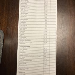 Sushi Teri - Sushi roll menu add $2 for everything had gone up like everything else