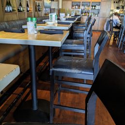Stools and Chairs in bar.