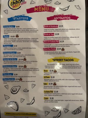 Menu photo 2 Calacas Tacos & Beer Pharr, TX Menu photo 2 Calacas Tacos & Beer Pharr, TX