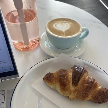 Ihatov Bread and Coffee - Decaf latte and croissant - Coffee & Tea Near Me - Albuquerque, New Mexico