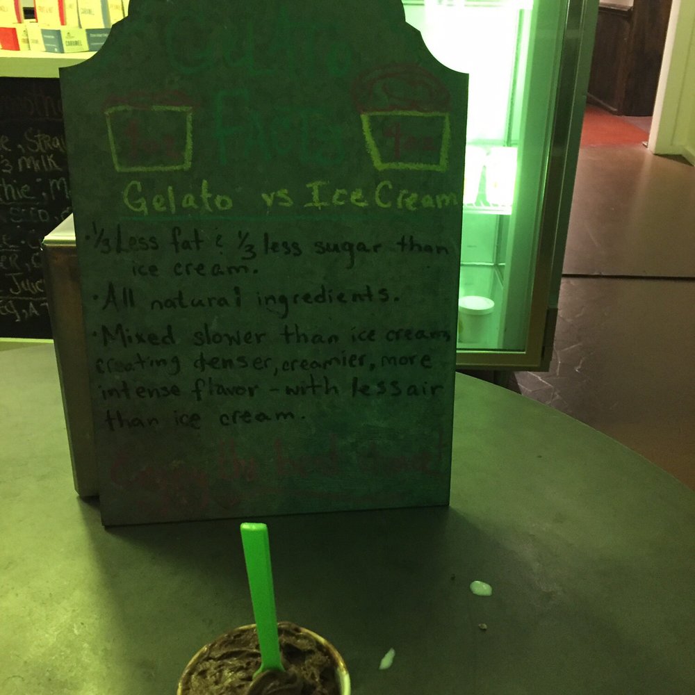Scoopy Doo Gelato Shop - Thank you for explaining this to me!  Free chocolate gelato on Scoopy's 2-year anniversary! - Gelato Near Me - Columbia, South Carolina