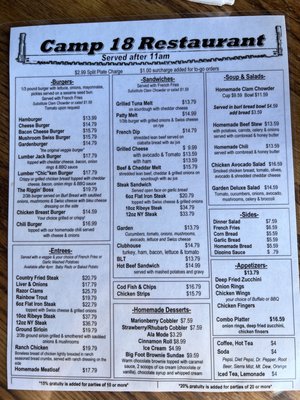 Menu photo 3 Camp 18 Restaurant Seaside, OR