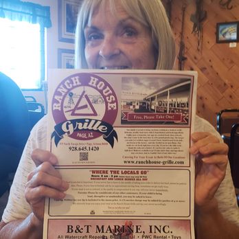 Ranch House Grille - Kathi with the menu. - Breakfast & Brunch Near Me - Page, Arizona