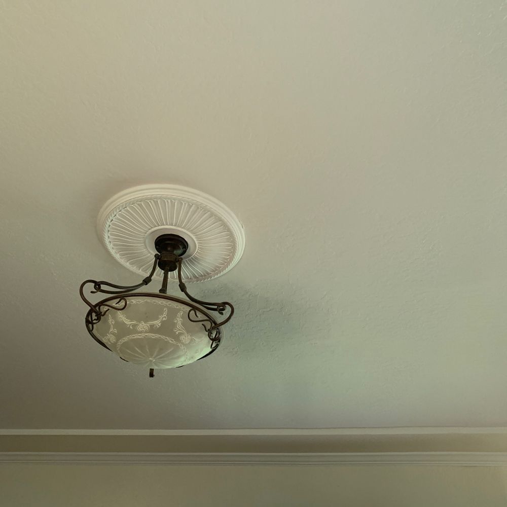 Ceiling where a 3x2 hole from water damage was. You can tell it is there anymore. Fantastic work. Ceiling where a 3x2 hole from water damage was. You can tell it is there anymore. Fantastic work.