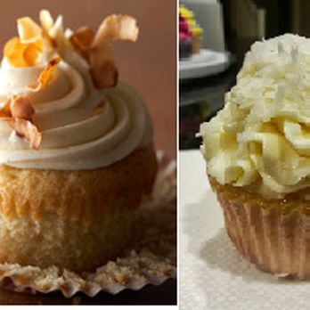 Angel Devil Cakes - Coconut. Left: What we were expecting. Right: What we received. - Desserts Near Me - San Jose, California