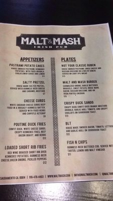 Menu photo 8 Malt & Mash Irish Pub Sacramento, CA Menu photo 8 Malt & Mash Irish Pub Sacramento, CA