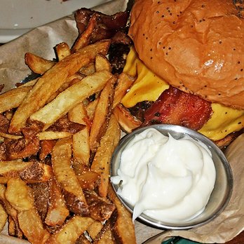 Snuffers - DrPepper BBQ Bacon Burger w/mayo on side - Bars Near Me - Plano, Texas Snuffers - DrPepper BBQ Bacon Burger w/mayo on side - Bars Near Me - Plano, Texas