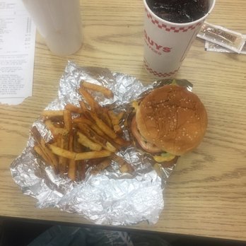 Five Guys - Bacon Cheeseburger, Cajun Fries and a Cherry/ Vanilla Coca-Cola - Burgers Near Me - Las Vegas, Nevada Five Guys - Bacon Cheeseburger, Cajun Fries and a Cherry/ Vanilla Coca-Cola - Burgers Near Me - Las Vegas, Nevada