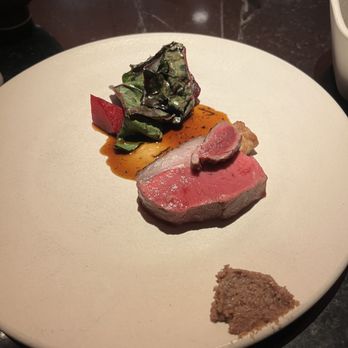 Provenance - Final course of lamb, lamb belly, rice, salted beets, and mushroom tea as a side! - French Near Me - Philadelphia, Pennsylvania Provenance - Final course of lamb, lamb belly, rice, salted beets, and mushroom tea as a side! - French Near Me - Philadelphia, Pennsylvania