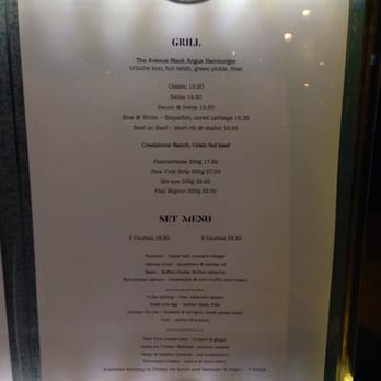 Avenue - Menu close up - Wine Bars Near Me - London, XGL