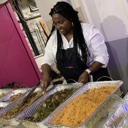 Brenda’s Daughter Catering - Chef Mimi at a 30th birthday dinner party.