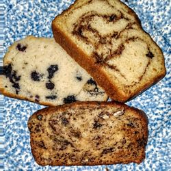 Baked And Boujee - Amish cinnamon, blueberry, banana nut bread-cakes: all great!
