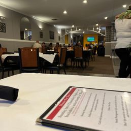 a menu on a table