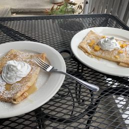 Peach crepe and mango crepe Peach crepe and mango crepe