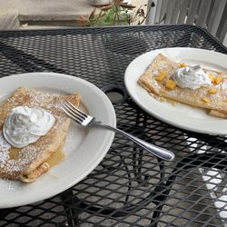 Mosaic Cafe - Peach crepe and mango crepe