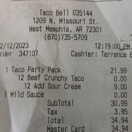 $9 for sour cream added to 12 tacos!!!!!!
